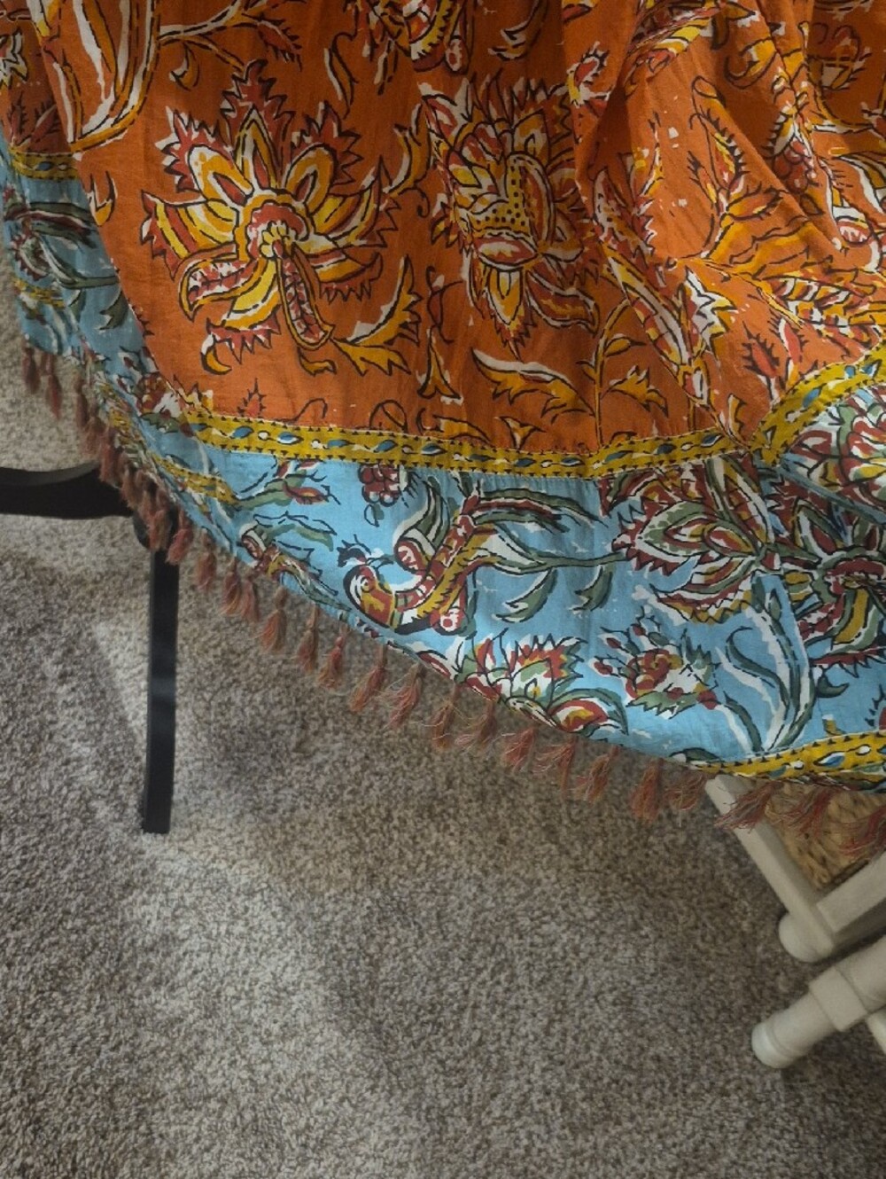 Sundance Floral Tiered Maxi Dress in Orange and Blue - Picture 12 of 14